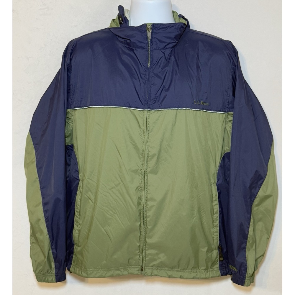 LL Bean Men's Medium Full Zip‎ Lined Hooded Vented Wind Stopper Gore Jacket